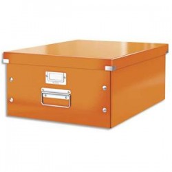 LEITZ Boîte CLICK&STORE L-Box. Format A3 - Dimensions : L36,9xH20xP48,2cm. Coloris orange.