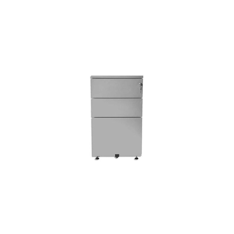 VINCO Caisson mobile hauteur bureau 2 tiroirs + 1 dossiers suspendus L41,8 x H69,4 x P54,1 cm gris