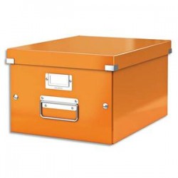 LEITZ Boîte CLICK&STORE M-Box. Format A4 - Dimensions : L281xH200xP369mm. Coloris orange Wow.