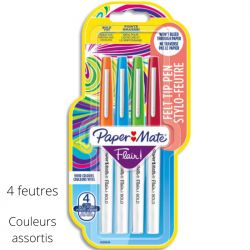 PAPERMATE Blister de 4 feutres Flair Bold assortis