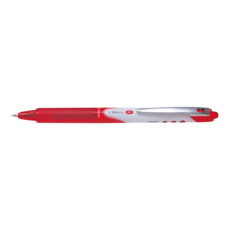 PILOT V BALL RT 05 Stylo roller pointe métal rétractable fine Encre liquide Rouge