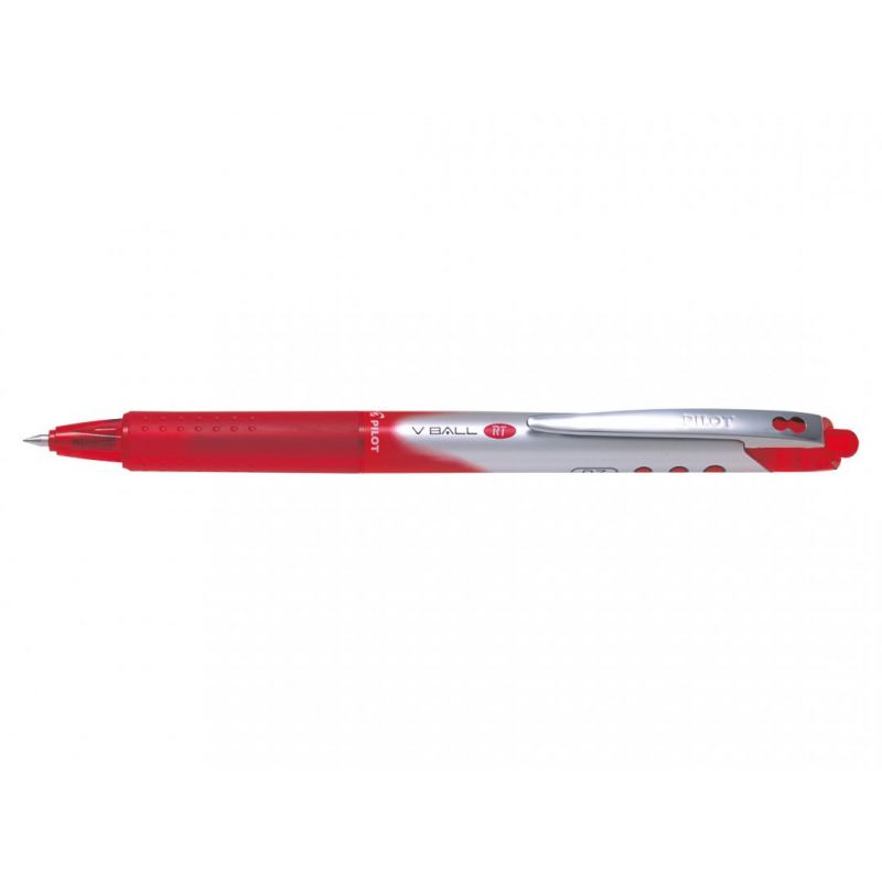 PILOT V BALL RT 07 Stylo roller pointe métal rétractable Moyenne Encre liquide Rouge