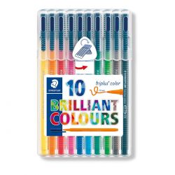 STAEDTLER Pochette de 10 feutres de coloriage Triplus