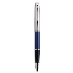 WATERMAN Plume EMBLEME bleu brillant. Pointe moyenne gravée Tour Eiffel. Encre bleu