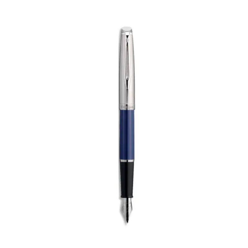 WATERMAN Plume EMBLEME bleu brillant. Pointe moyenne gravée Tour Eiffel. Encre bleu