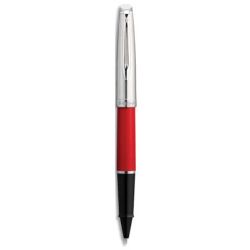 WATERMAN Bille EMBLEME rouge brillant. Point moyenne. Encre bleu