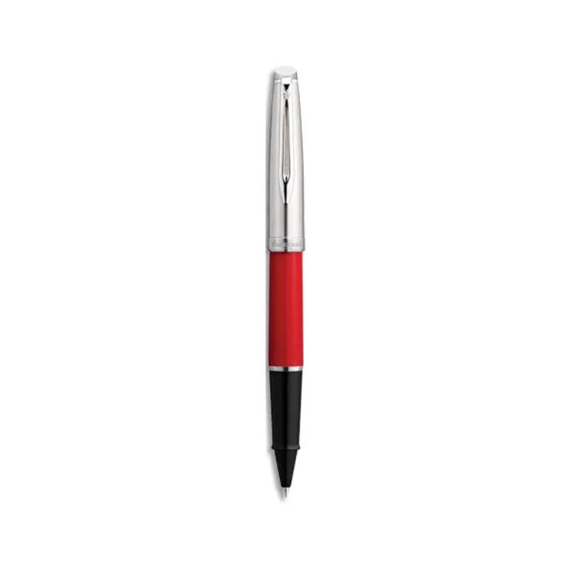 WATERMAN Bille EMBLEME rouge brillant. Point moyenne. Encre bleu