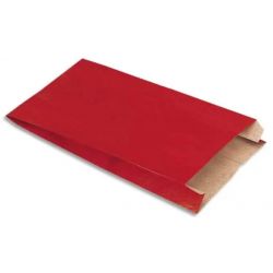 Paquet de 250 sachets kraft Rouge - Format : O16 x H25 x S8 cm