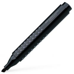 FABER CASTELL Marqueur permanent GRIP 1503, résiste à l'eau, pointe biseautée, coloris Noir