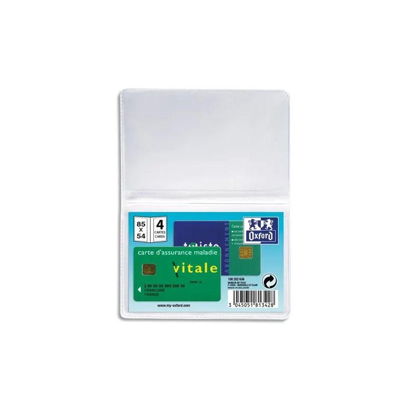 OXFORD Etuis pour 4 cartes de crédit, 6,5 x 19,5 cm, PVC 30/100eme