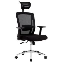 Fauteuil rotatif q-connect ergonomique q-connect appui-tete et dossier ajustables en hauteur.