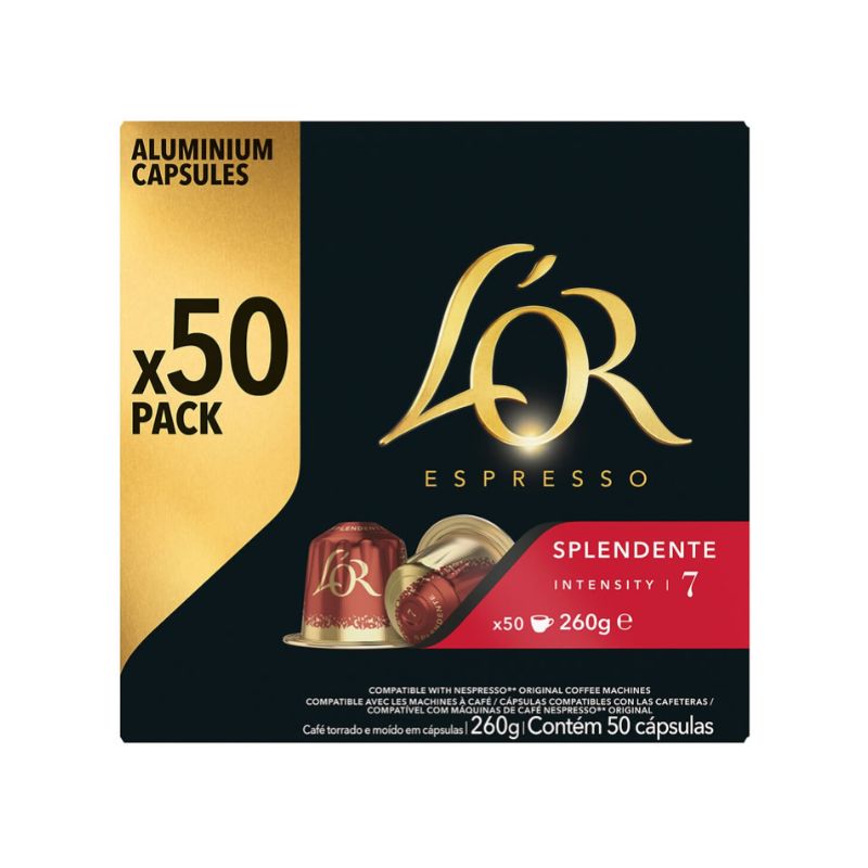 L'OR Espresso 50 Capsules de café splendente N°7