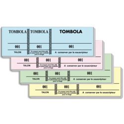 EXACOMPTA Bloc tombola 100 feuillets numérotés 4,8x15cm. 3 volets détachables. Coloris assortis