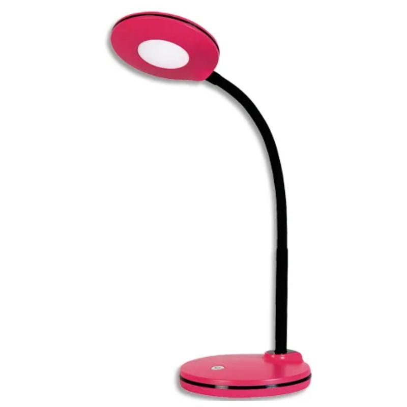 HANSA Lampe LED Splash Framboise,avec variateur. Dim. Tête D10,5 cm, bras flexible H32 cm, socle D13 cm