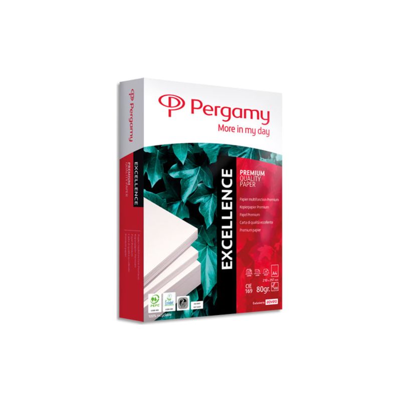 PERGAMY Ramette 500 feuilles papier extra Blanc Excellence A4 80g CIE 169