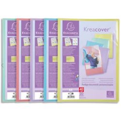 EXACOMPTA Protège-documents personnalisable PP KREACOVER 40 vues. Coloris assortis pastel