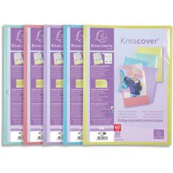 EXACOMPTA Protège-documents personnalisable PP KREACOVER 60 vues. Coloris assortis pastel