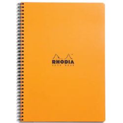 RHODIA Cahier Notebook spirale en carte 160 pages 5x5 format 22,5x29,7cm. Coloris orange